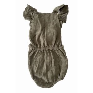 The Simple Folk The Ruffle Romper in Lead Gray Color